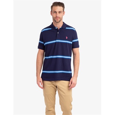 11A728-3Z00A  OMBRE STRIPE PIQUE POLO SHIRT