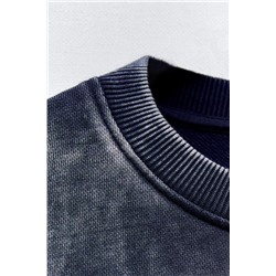 FADED-EFFECT PLUSH SWEATSHIRT