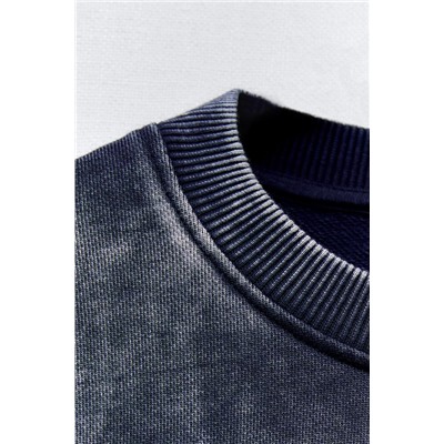 FADED-EFFECT PLUSH SWEATSHIRT