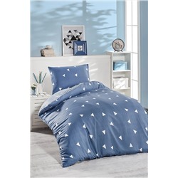 Ev & Ev Home Junior Nevresim Seti Tek Kişilik Üçgen K.BulutMavi Ep-017718