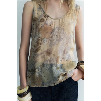 ZW COLLECTION PRINTED SEMI-SHEER TOP