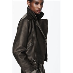 FAUX LEATHER BIKER JACKET