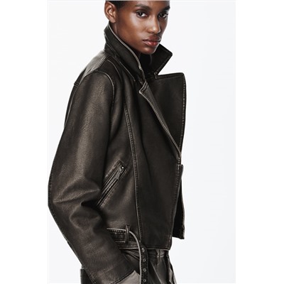 FAUX LEATHER BIKER JACKET