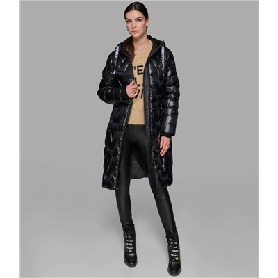 CHEVRON QUILTED MIDI PUFFER