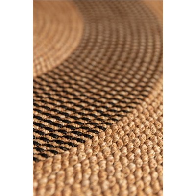 Alsace Oval Kilim - Naturel/Siyah - 90x150 cm