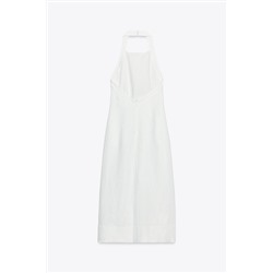 ZW COLLECTION 100% LINEN HALTER DRESS