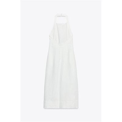 ZW COLLECTION 100% LINEN HALTER DRESS