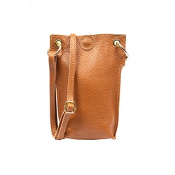 Bandolera de piel Camel