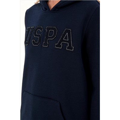 Kadın Lacivert Basic Kapüşonlu Sweatshirt