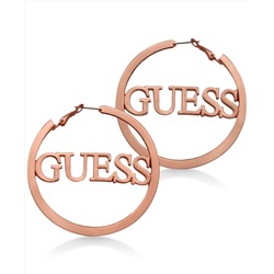 GUESS Logo 2 1/4" Hoop Earrings