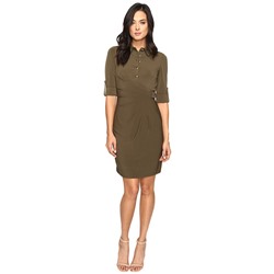 Jersey Shirtdress with Hardware