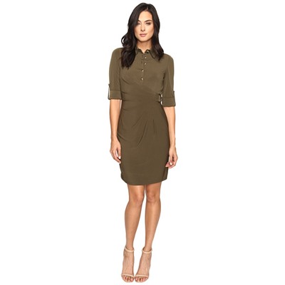Jersey Shirtdress with Hardware