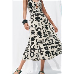 PRINTED CUT-OUT DRESS