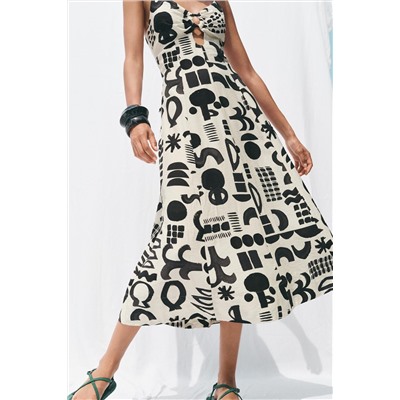 PRINTED CUT-OUT DRESS
