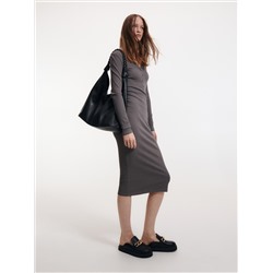 Strickkleid mit Gestreifter Struktur