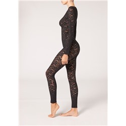 Skinny Overall aus Blumenspitze