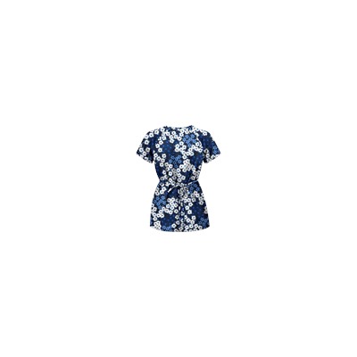 UA Vibrant Blossoms Navy Mock Wrap Scrub Top