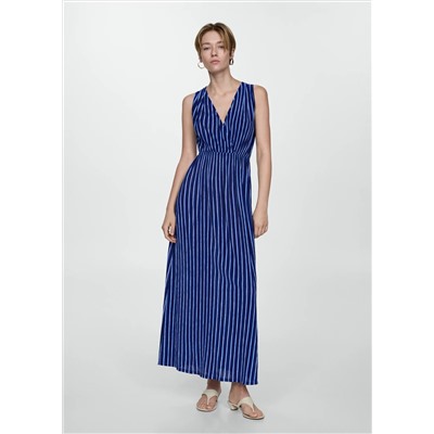 Vestido estampado rayas lazo