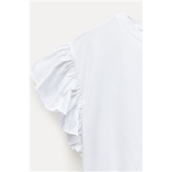 COTTON T-SHIRT WITH RUFFLES
