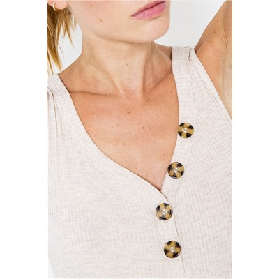 Camiseta de tirantes Beige claro jaspeado