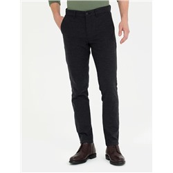 Siyah Slim Fit Kanvas Pantolon