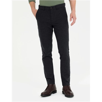 Siyah Slim Fit Kanvas Pantolon