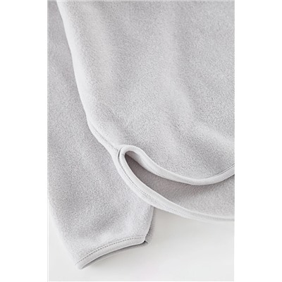 Gri Kalın Polar Kapüşonlu ve Fermuarlı Oversize/Bol Kesim Örme Büyük Beden Sweatshirt TBBAW25AO00030