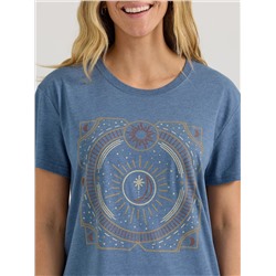 WOMEN'S MOON BOX GRAPHIC TEE IN VINTAGE INDIGO