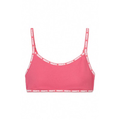 Sujetador top algodón copas extraíbles rosa