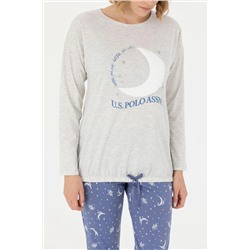 Kadın Gri Melanj Pijama Takımı