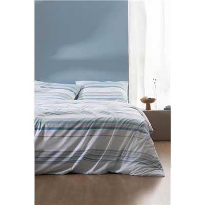 Sorel King Size %100 Pamuk Ranforce Baskılı Nevresim Takımı - Turkuaz