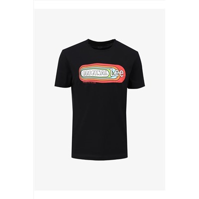 Lee, Bisiklet Yaka Siyah Erkek T-Shirt L241330001 Bisiklet Yaka T-shirt