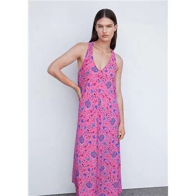 Vestido floral escote pico