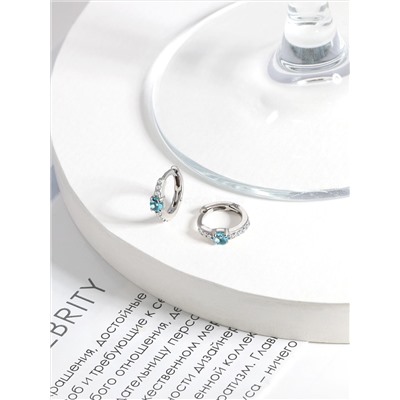 Серьги из серебра с фианитами родированные 925 пробы с053р202