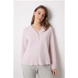 Camiseta manga larga 100% algodón rosa