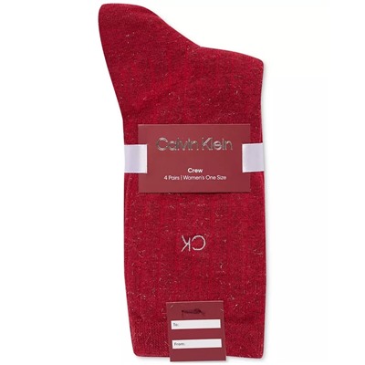 Calvin Klein Women's 4-Pk. Sparkle Holiday Dress Crew Socks
