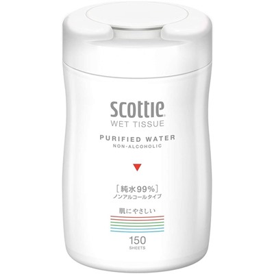 NP Crecia Scottie Pure Water 99%  Влажные сапфетки дезинфицирующие в банке без спирта, 150 шт