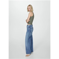 Jeans wideleg loose tiro medio