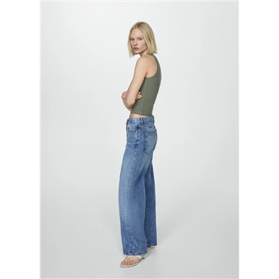 Jeans wideleg loose tiro medio