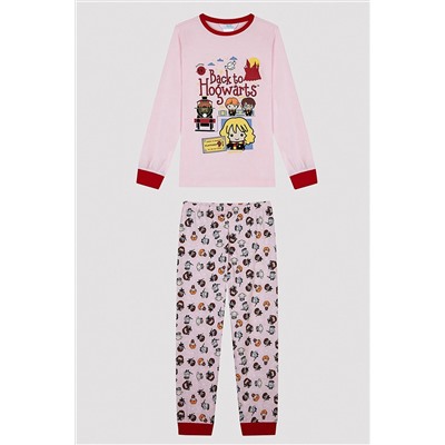 Penti Kız Çocuk Back To Hogwarts Slogan Baskılı Pijama Takımı PNUQSHUD23SK-GLR