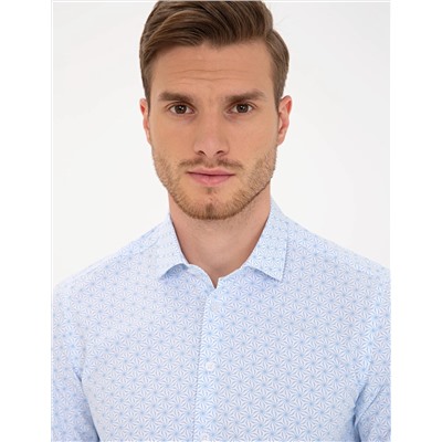Açık Mavi Slim Fit Uzun Kollu Gömlek
