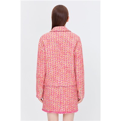 Chaqueta de lana Rosa y turquesa