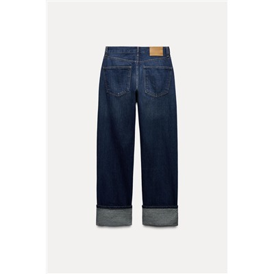 ZW COLLECTION RELAXED FIT MID-RISE FOLD-UP JEANS