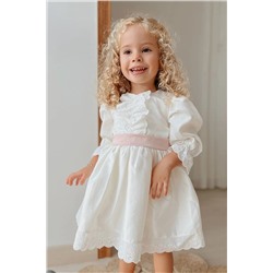 Le Mabelle Ekru Önü Incili Kız Çocuk Elbise - Joana LM625