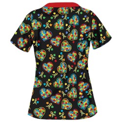 UA Autism Speaks Black Print Scrub Top