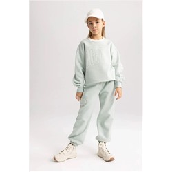 Defacto Kız Çocuk Baskılı Sweatshirt Eşofman Altı 2'li Takım B2912A8GN1123