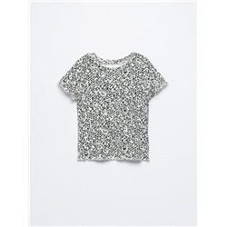 RIBBED PRINTED T-SHIRT