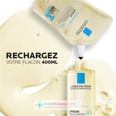 La Roche Posay Lipikar Huile Lavante AP+ - Relipidante Anti-Irritations Anti-Grattage - ECO RECHARGE 400ml