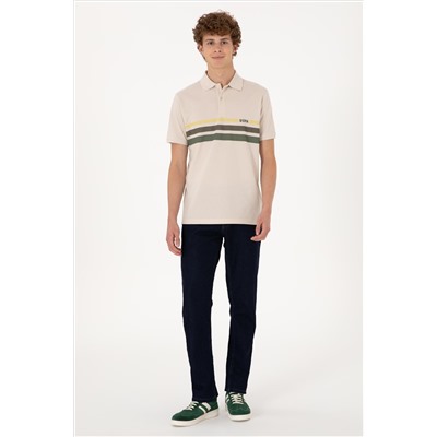 Erkek Regular Fit Polo Yaka Taş Tişört