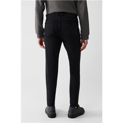 Antrasit Eskitme Yıkamalı Esnek Ekstra Slim Fit Dar Kesim Jean Pantolon